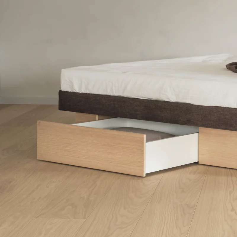 Geöffnete Schublade beim Wasserbett-Model Vita von Akva Schweiz